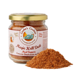 Bocal Magic Krill Dust et tas de poudre rouge orangé