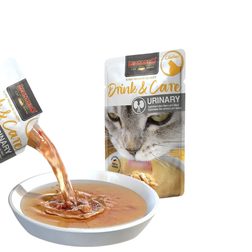 Bouillon versé depuis le sachet dans une coupelle blanche