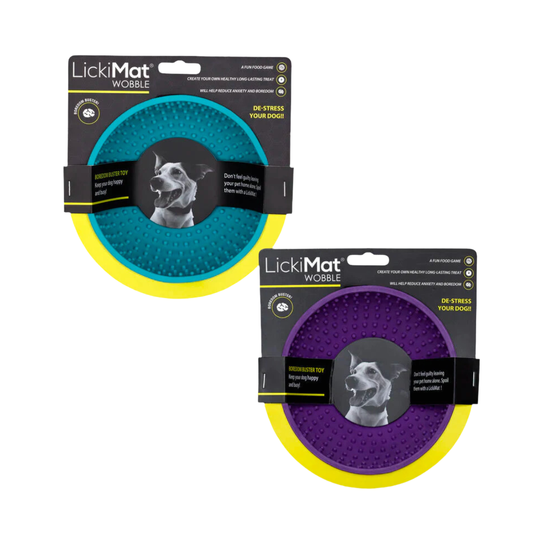 Deux bols turquoise et violet dans leur emballage