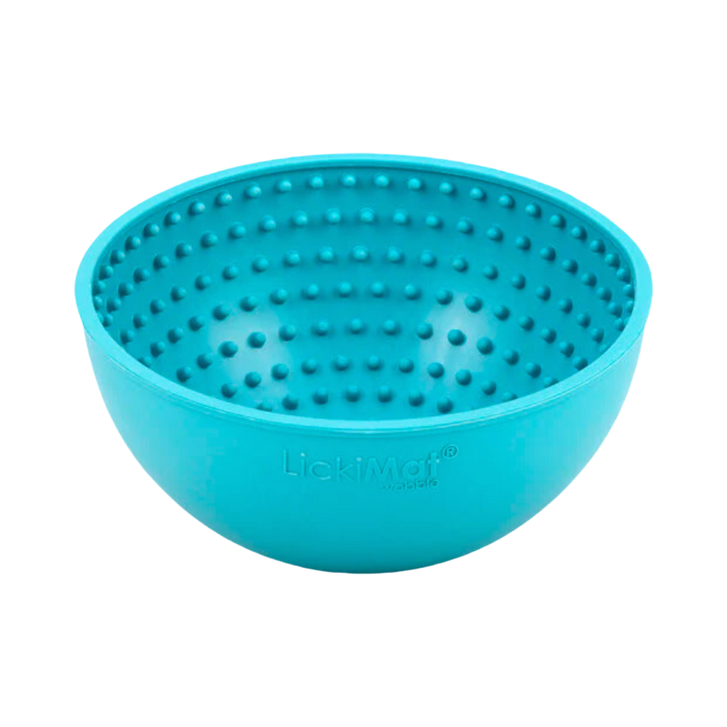 Bol turquoise à picots vu de biais