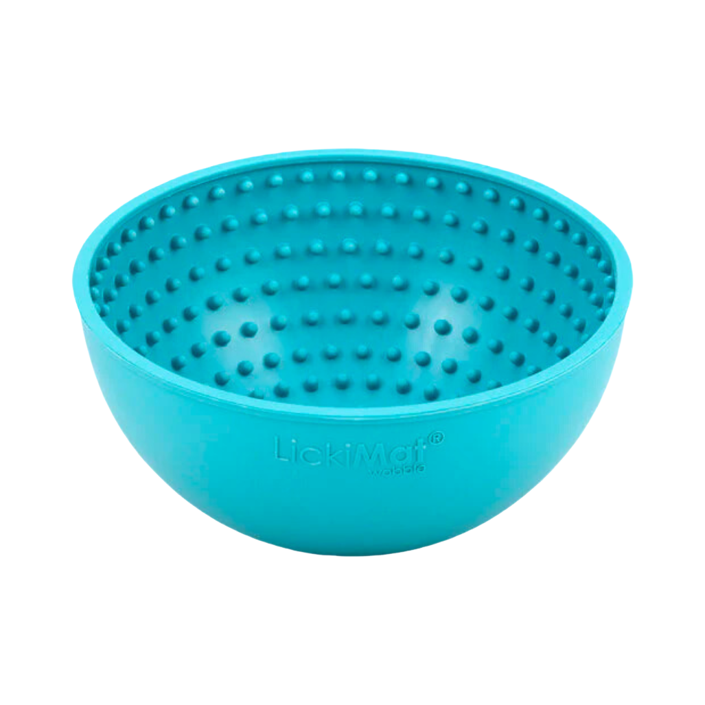 Bol turquoise à picots vu de biais