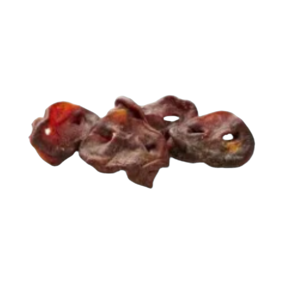 Trois nez de cochon séchés alignés