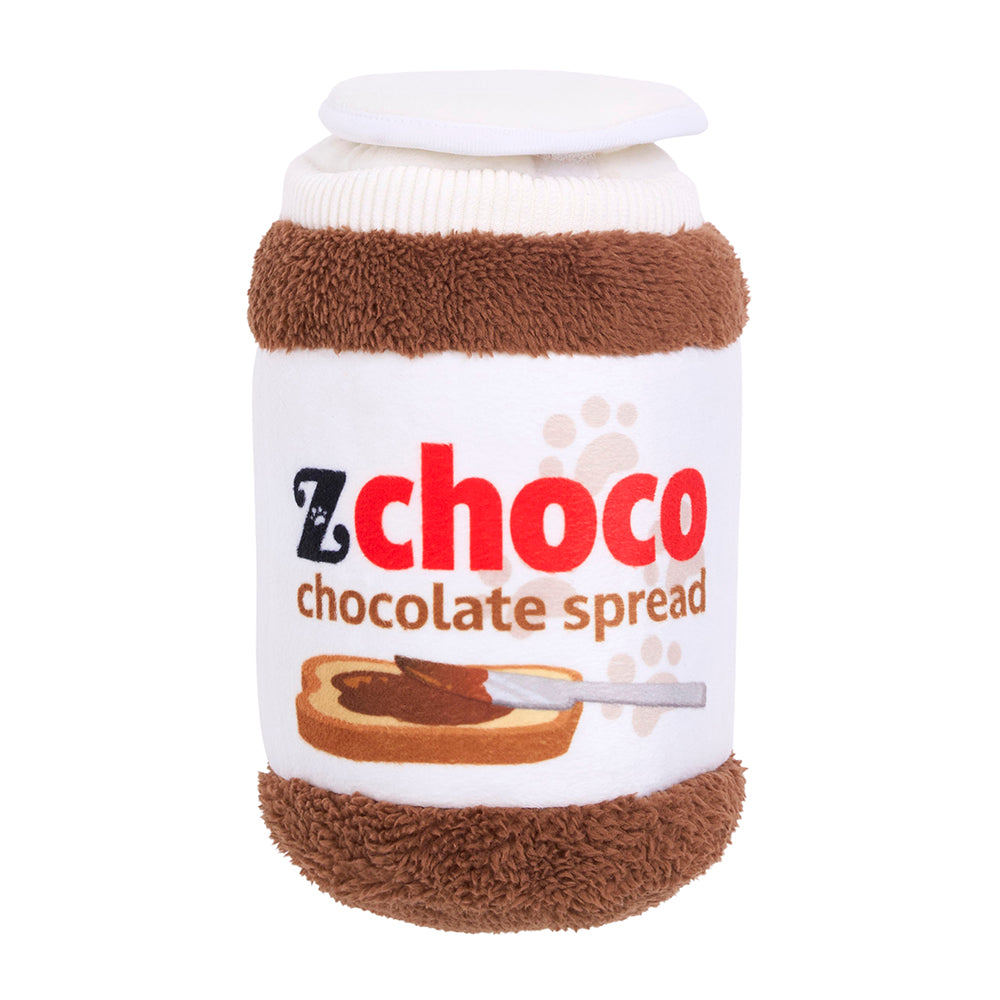 Peluche de fouille ZippyPaws pot de pâte à tartiner fermée avec ses Miniz