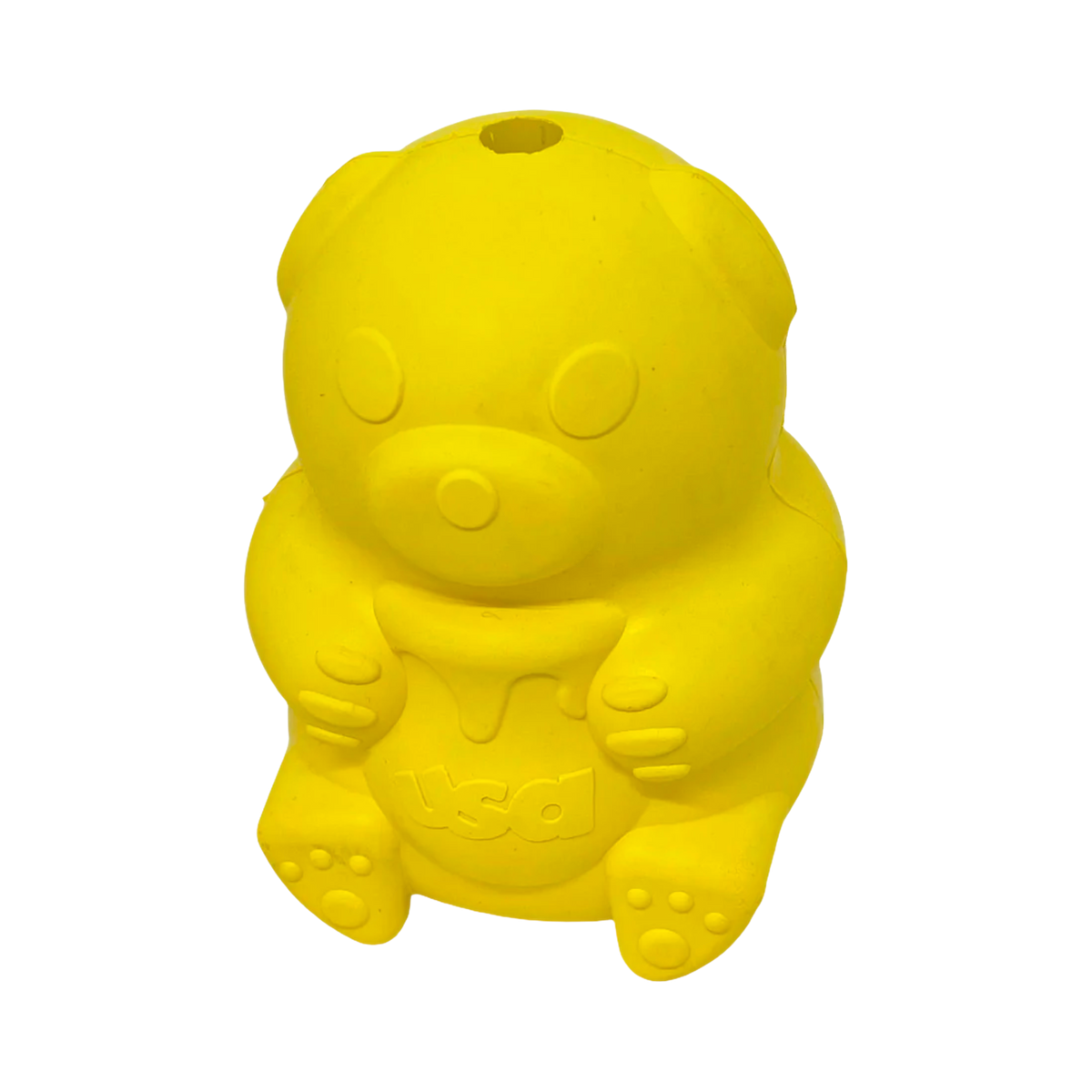 Ourson jaune seul avec trou à friandises sur la tête
