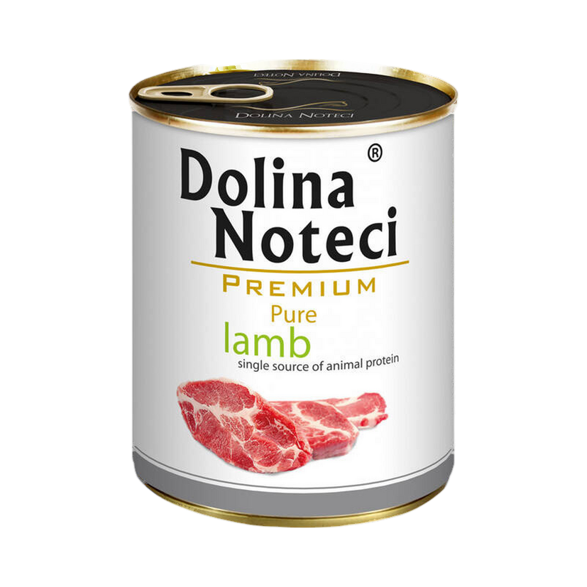 Pâtée monoprotéine Dolina Noteci Premium Pure à l'agneau – boîte 400 g