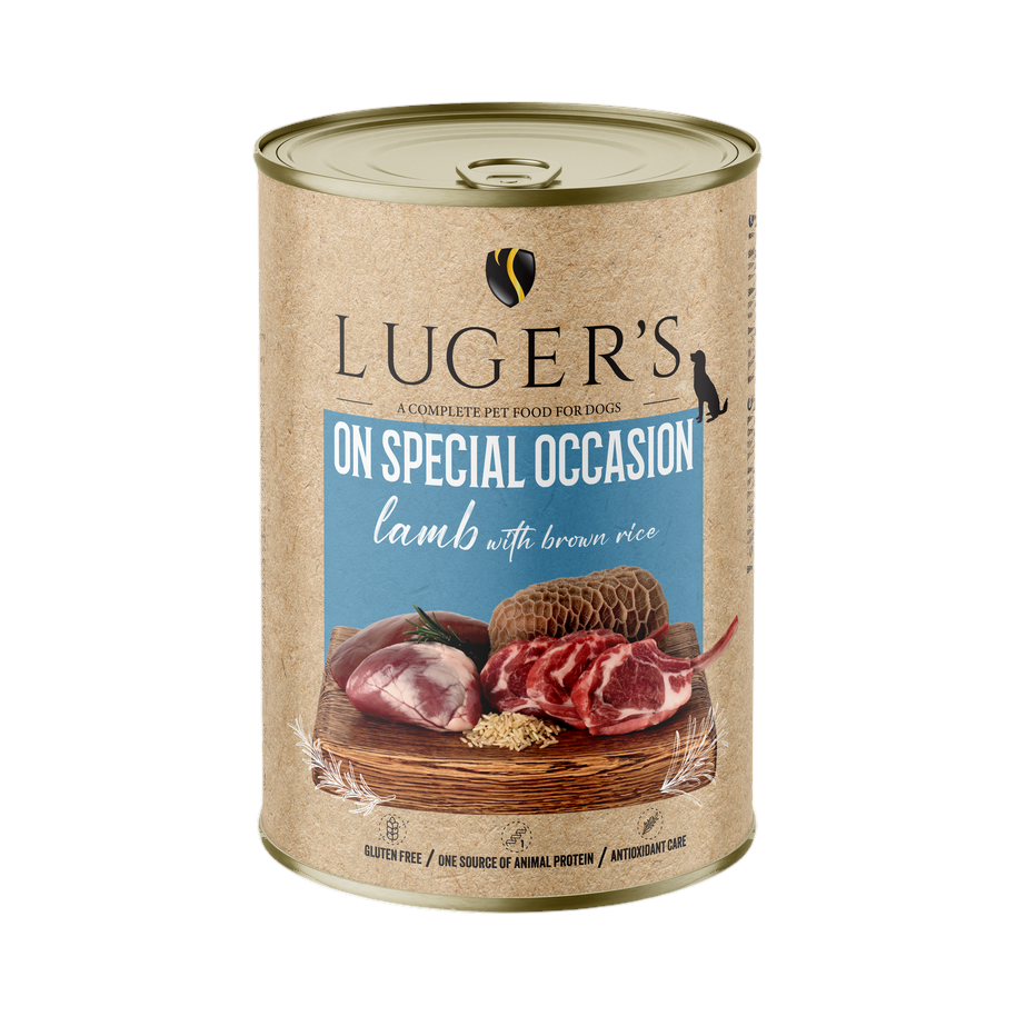 Pâtée monoprotéine Luger's On Special Occasion agneau et riz brun – boîte 400 g