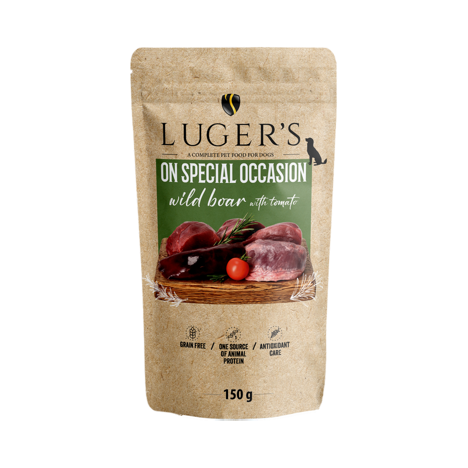 Pâtée monoprotéine Luger's On Special Occasion sanglier et tomate – sachet 150 g