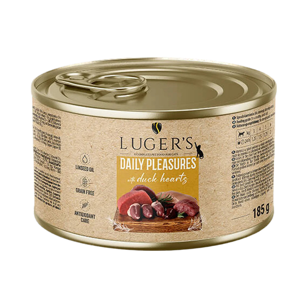 Pâtée pour chat aux cœurs de canard Luger's – boîte de 185 g