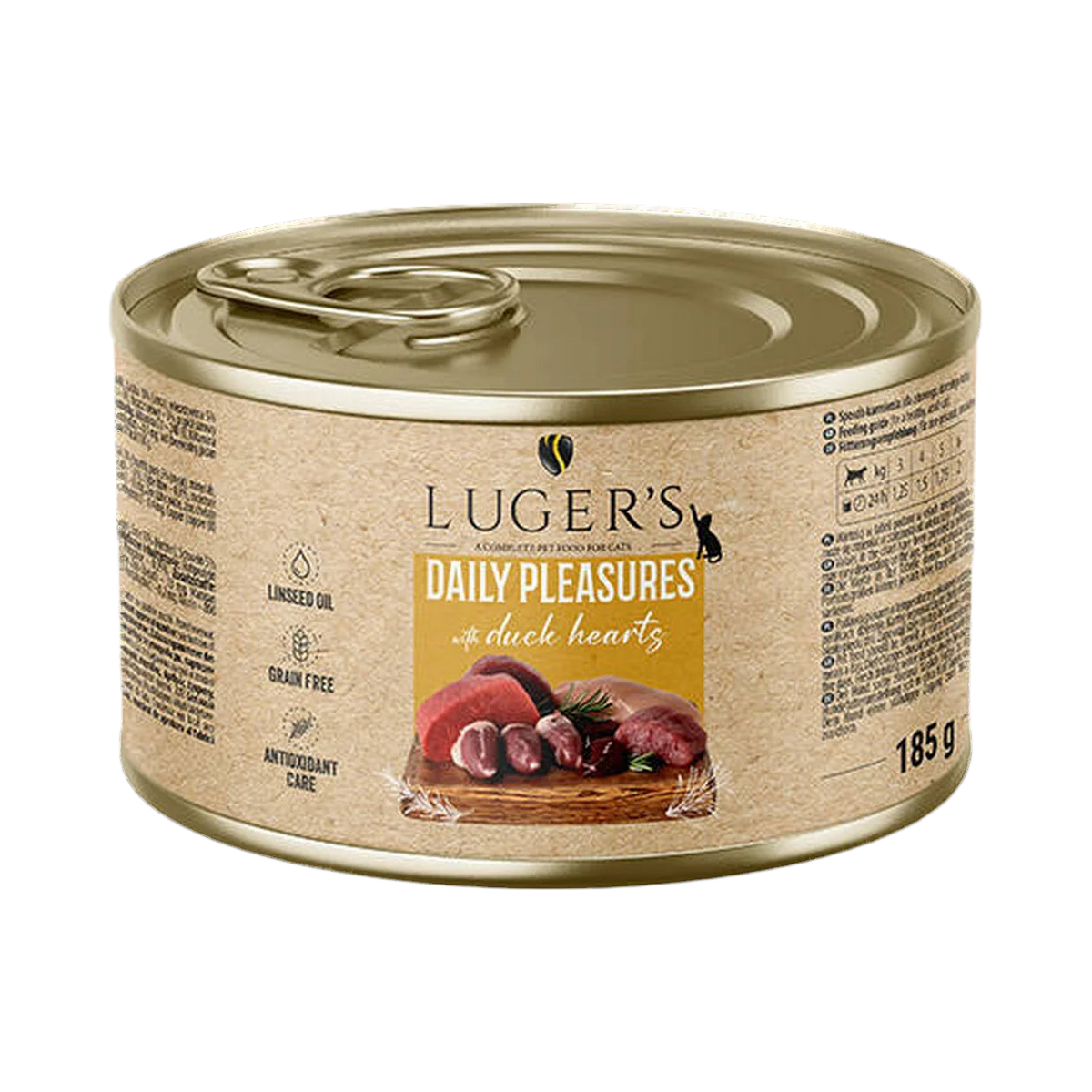 Pâtée pour chat aux cœurs de canard Luger's – boîte de 185 g
