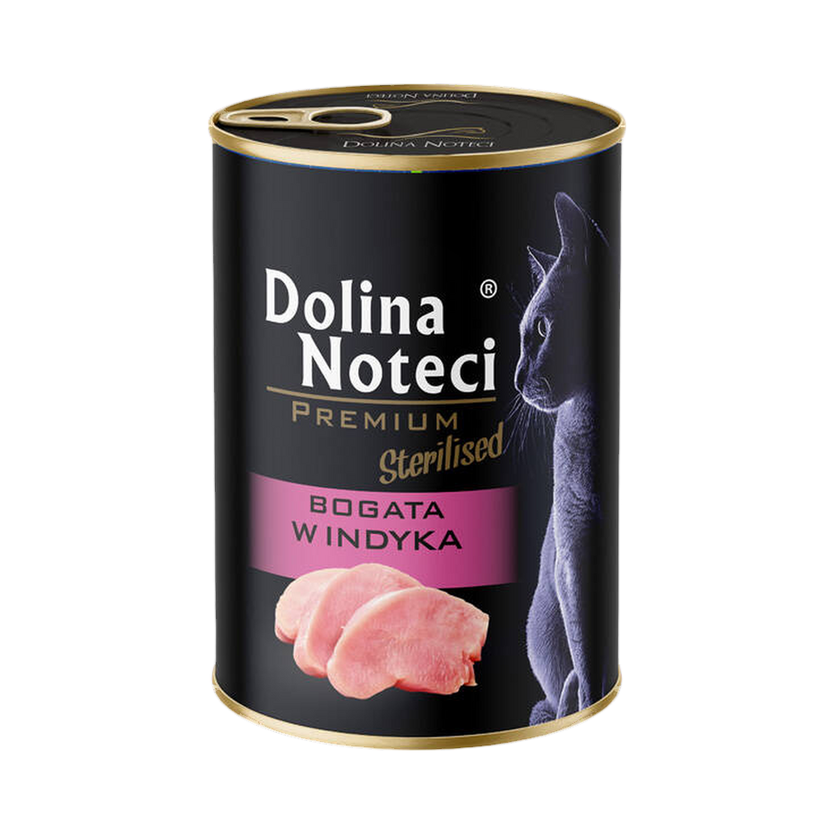 Pâtée pour chat stérilisé à la dinde Dolina Noteci – boîte de 400 g