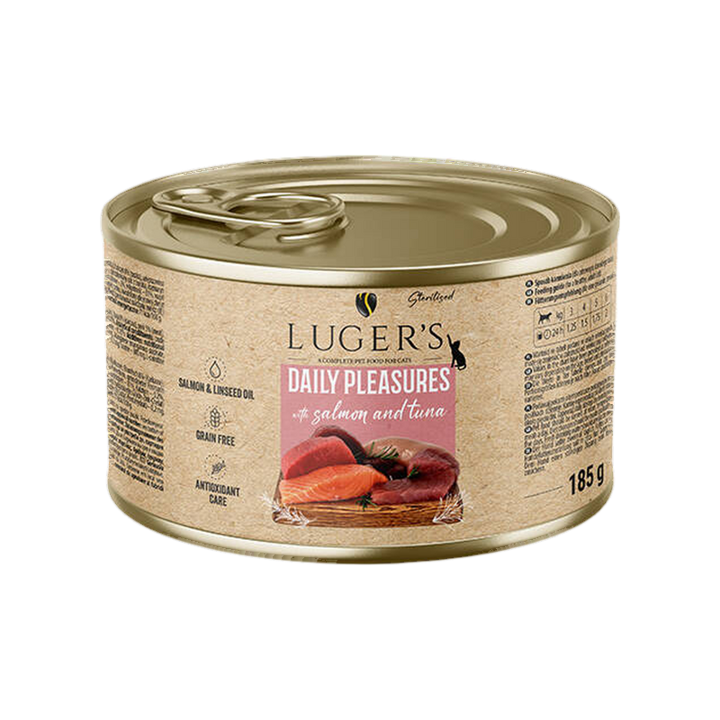 Pâtée pour chat stérilisé au saumon et au thon Luger's – boîte de 185 g