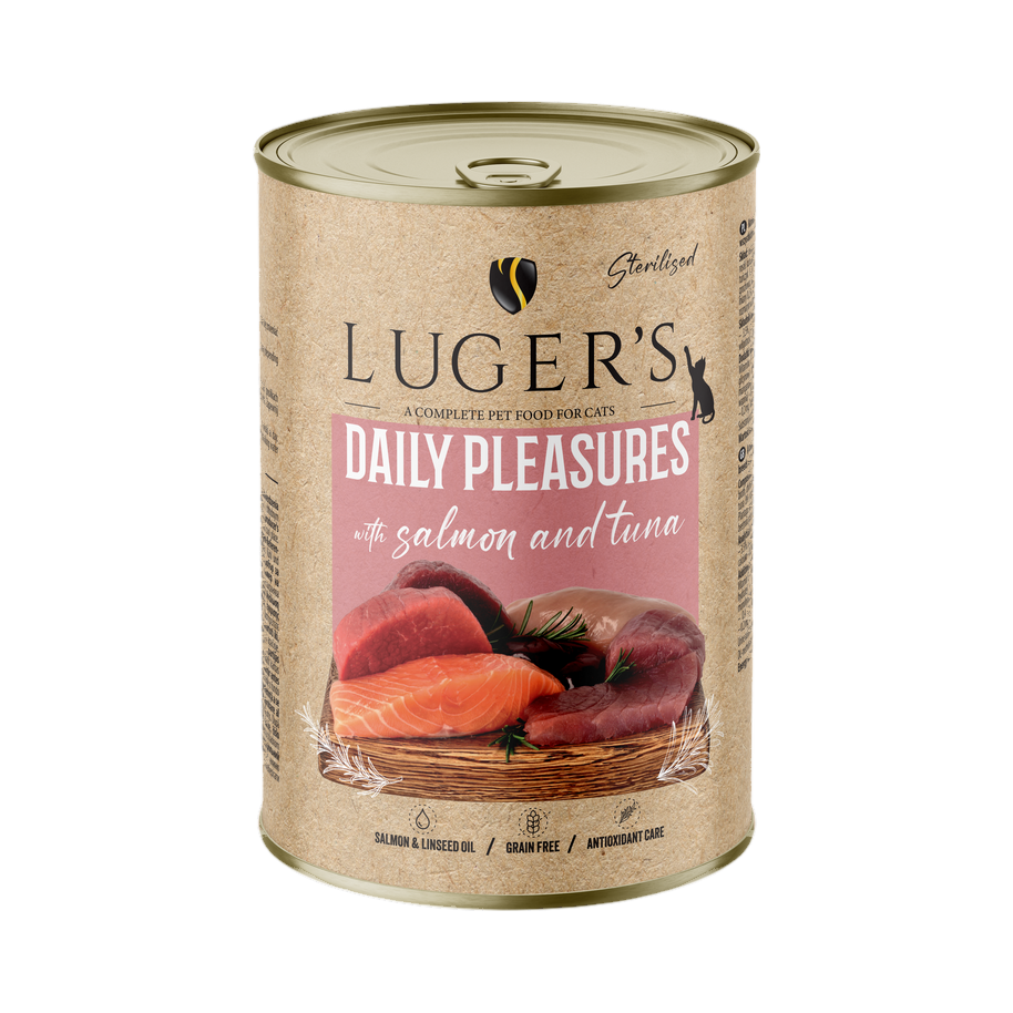 Pâtée pour chat stérilisé au saumon et au thon Luger's – boîte de 400 g