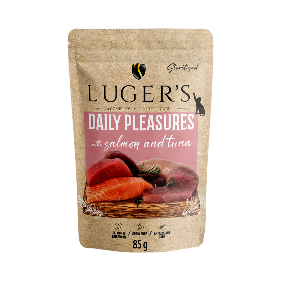 Pâtée pour chat stérilisé au saumon et au thon Luger's – sachet de 85 g