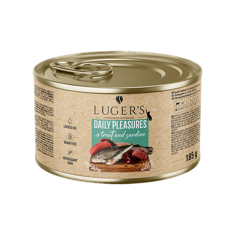 Pâtée pour chat à la truite et à la sardine Luger's – boîte de 185 g