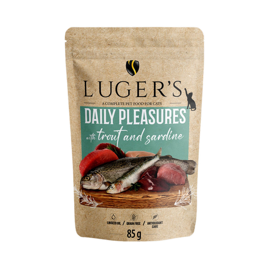 Pâtée pour chat à la truite et à la sardine Luger's – sachet de 85 g