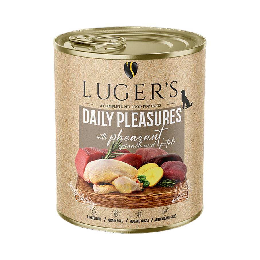 Pâtée Luger's Daily Pleasures faisan, épinards et pomme de terre – boîte 800 g