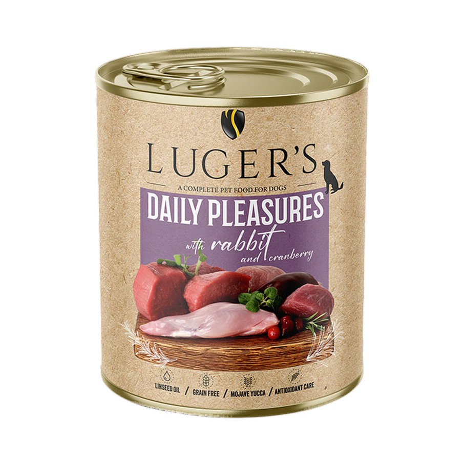 Pâtée Luger's Daily Pleasures lapin et canneberges – boîte 800 g