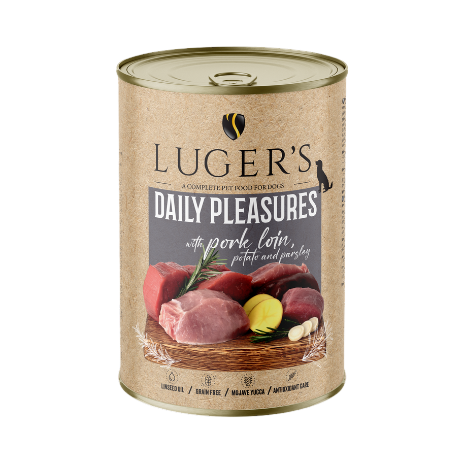 Pâtée Luger's Daily Pleasures longe de porc, pomme de terre et persil – boîte 400 g