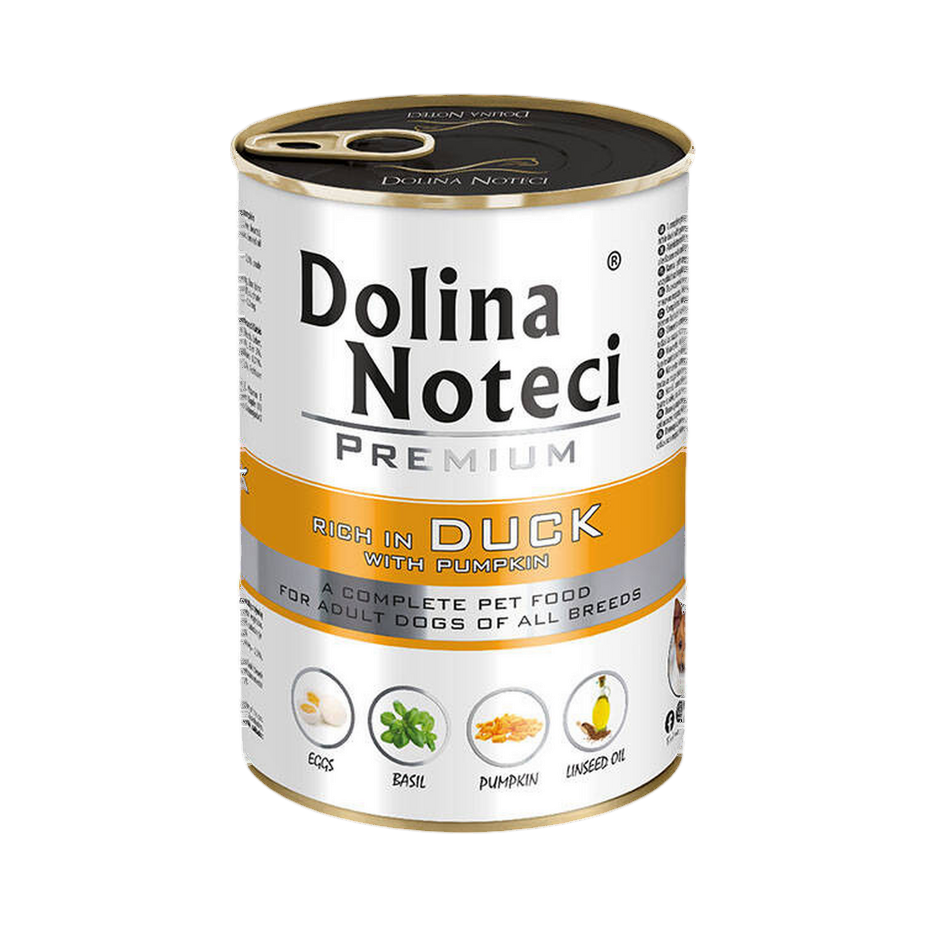Pâtée Dolina Noteci Premium riche en canard et potiron – boîte 400 g