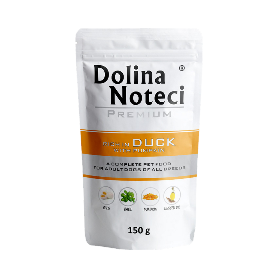 Pâtée Dolina Noteci Premium riche en canard et potiron – sachet 150 g