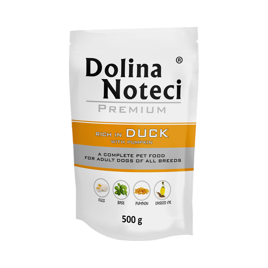 Pâtée Dolina Noteci Premium riche en canard et potiron – sachet 500 g