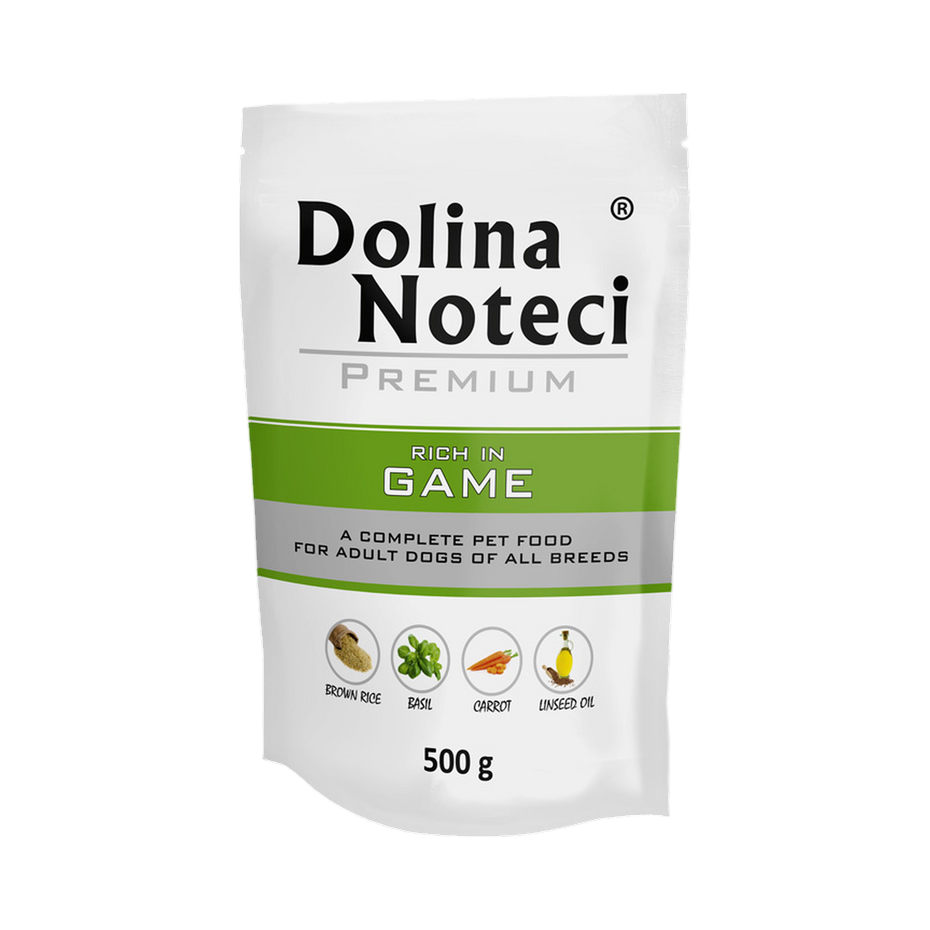 Pâtée Dolina Noteci Premium riche en gibier – sachet 500 g