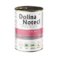 Pâtée Dolina Noteci Premium riche en veau et petits pois – boîte 400 g