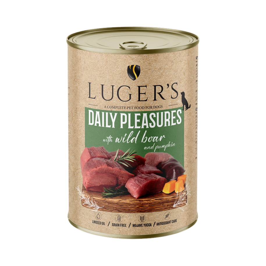 Pâtée Luger's Daily Pleasures sanglier et potiron – boîte 400 g