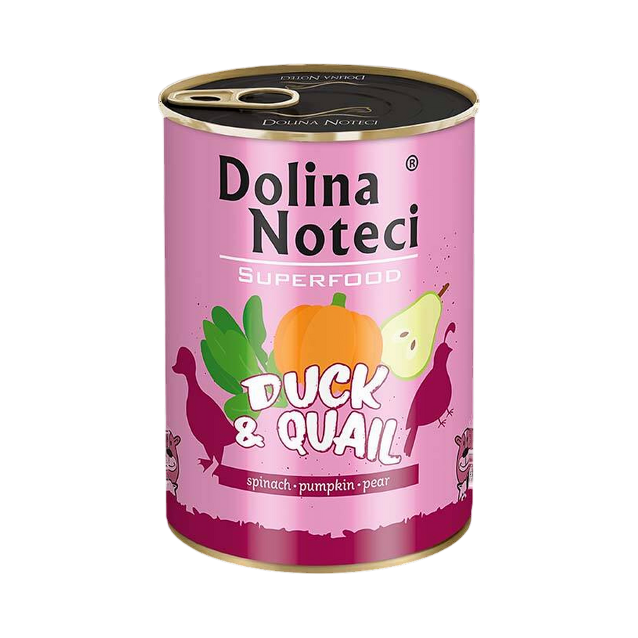 Pâtée Dolina Noteci Superfood canard et caille – boîte 400 g