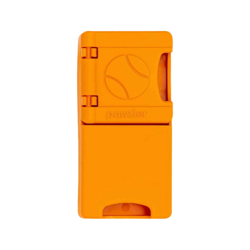 Module orange rectangulaire fermé avec motif de balle