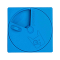 Module carré bleu avec disque tournant et motif de chien