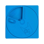 Module carré bleu avec disque tournant et motif de chien