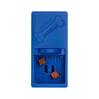 Module bleu roi à tiroir ouvert garni de friandises