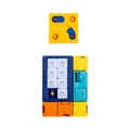 Ensemble de pièces bleues, jaunes, orange et turquoise