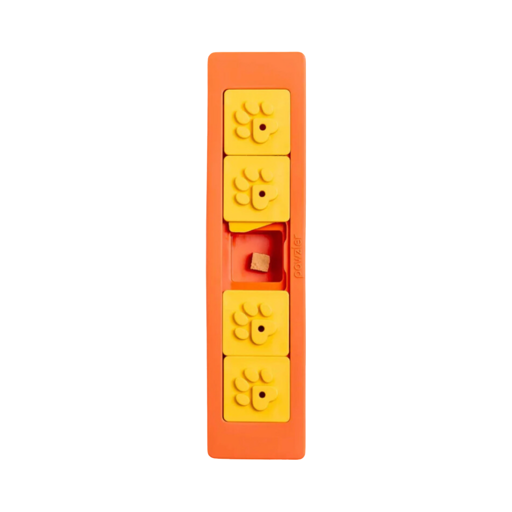 Barre orange à cases jaunes vue de dessus