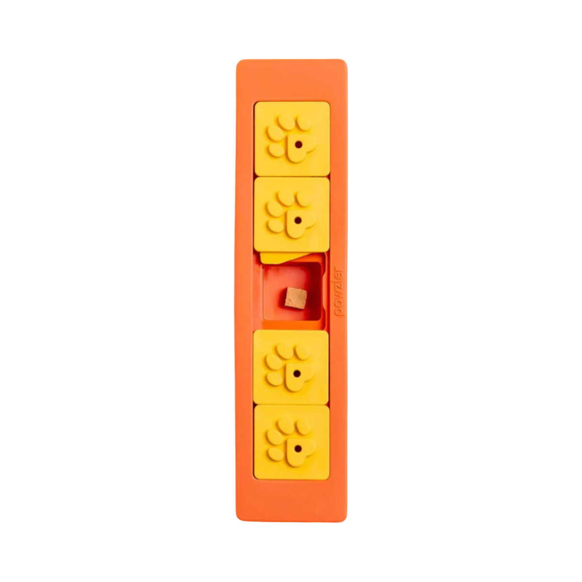 Barre orange à cases jaunes vue de dessus