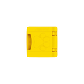 Petit bloc jaune fermé avec empreinte de patte