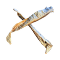 Deux peaux de truite séchées croisées