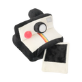 Polaroid noir et blanc à arc-en-ciel avec son tirage à glisser