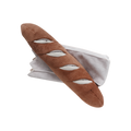 Pain marron en velours côtelé dans son sac en tissu blanc