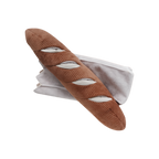 Pain marron en velours côtelé dans son sac en tissu blanc