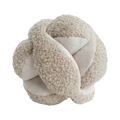 Balle tressée en tissu bouclé beige et velours taupe