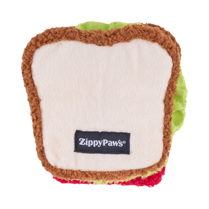Dos du sandwich avec l'étiquette ZippyPaws