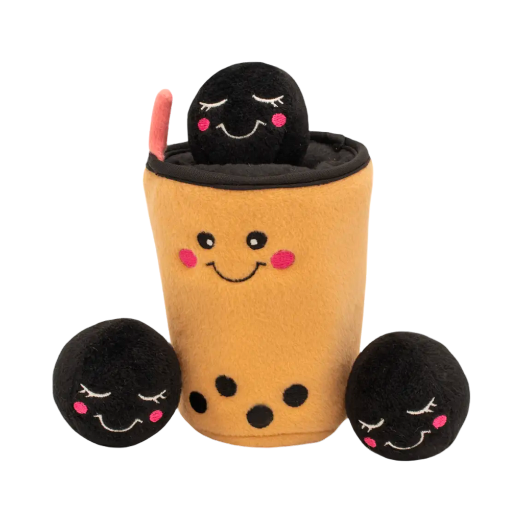 Gobelet orange souriant et ses trois perles noires kawaii