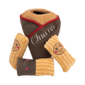 Cornet marron brodé et ses trois churros souriants