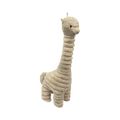 Lama beige côtelé au long cou, vu de profil