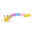 Chenille arc-en-ciel à segments colorés et tête jaune souriante