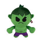 Hulk vert en peluche, sourcils froncés et short violet