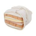 Sandwich crème en tissu avec tranches de jambon et fromage