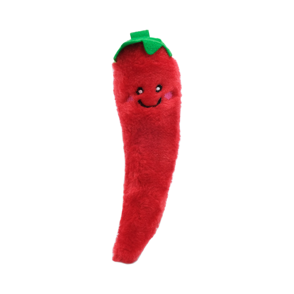 Piment rouge vu de dos, pédoncule vert en feutrine